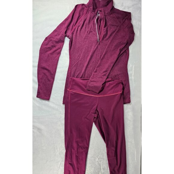 Old Navy Active Go-Dry Leggings Set - Wine - SZ S/P - Picture 1 of 16